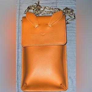 Adorable CUTE Bunny Face Messenger Bag, Camel Color Button Closure 7”x4”x1”~ NWT